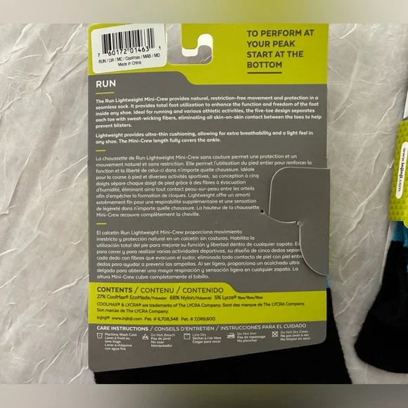 Injinji Blue and Black Toe Socks Unisex Medium - Picture 2 of 3